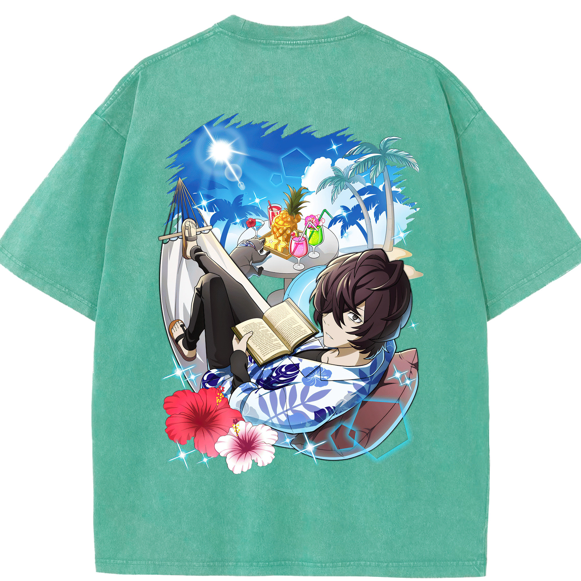 （画像用） 文豪ストレイドッグス Bungo Stray Dogs 綿100% ヴィンテージ風 半袖Tシャツ（背面プリント）